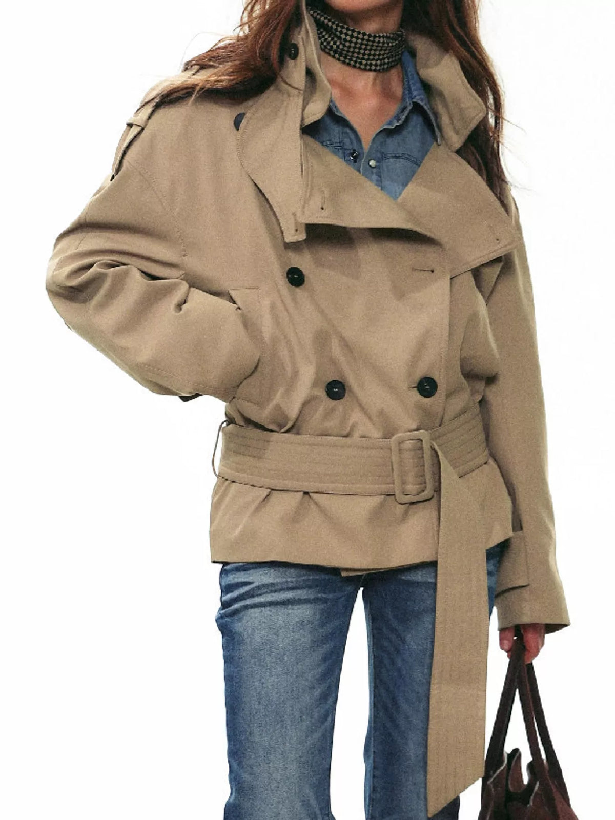 Belted Trench Style Jacket - Premium variable from Tooksie - Just $114.99! Shop now at Tooksie