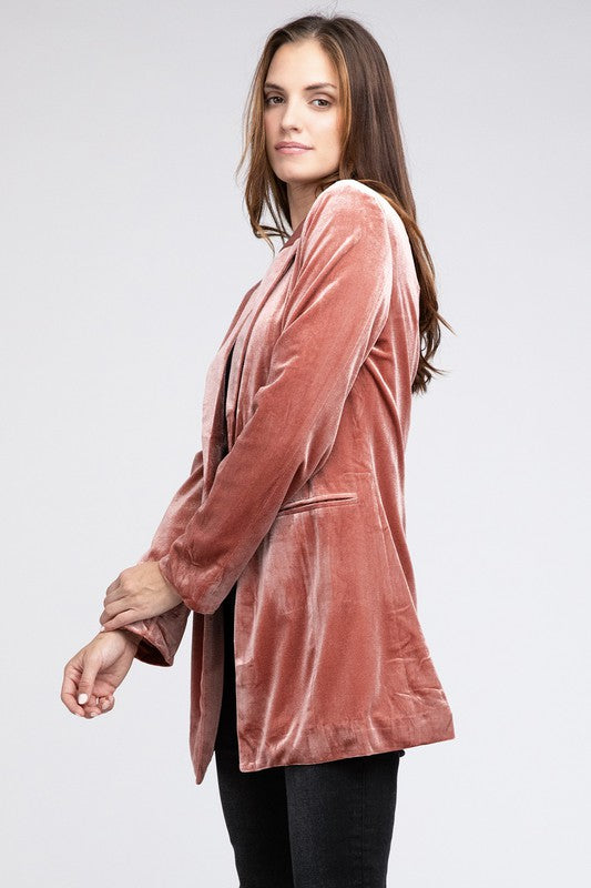 Velvet Blazer - Premium variable from Tooksie - Just $57.99! Shop now at Tooksie