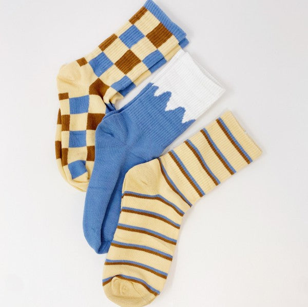 Pattern Trio Socks Set - Premium  from Tooksie - Just $11.99! Shop now at Tooksie