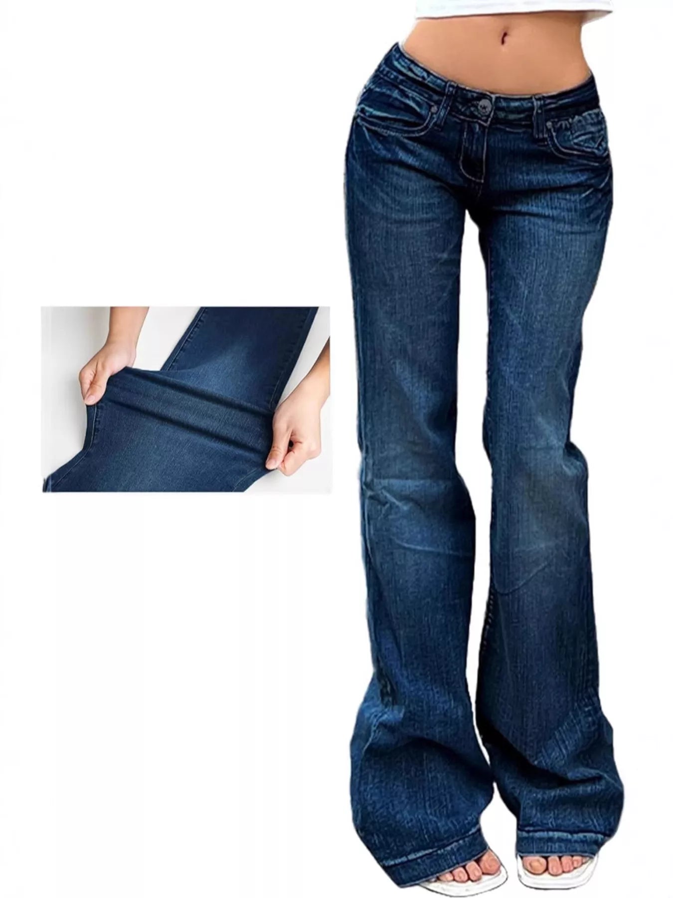 Low Rise Flared Denim - Premium variable from Tooksie - Just $44.99! Shop now at Tooksie