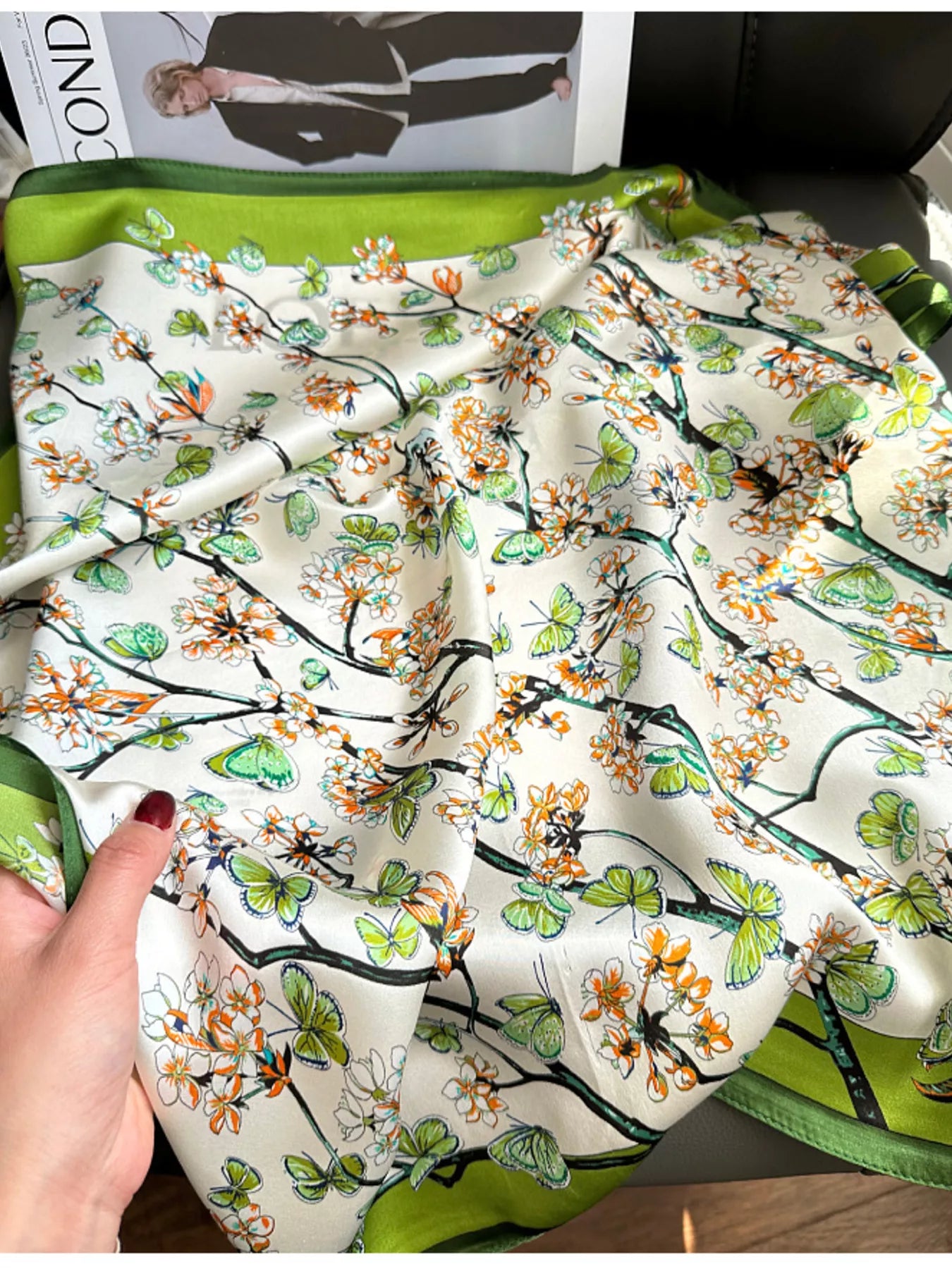 Floral Silk Scarf - Premium simple from Tooksie - Just $36.99! Shop now at Tooksie