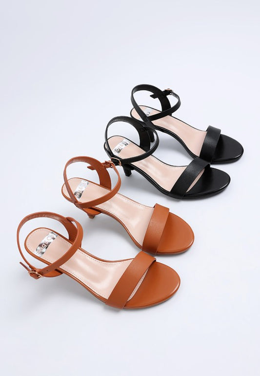 Pin Buckle Kitten Heel Sandals - Premium variable from Tooksie - Just $84.99! Shop now at Tooksie