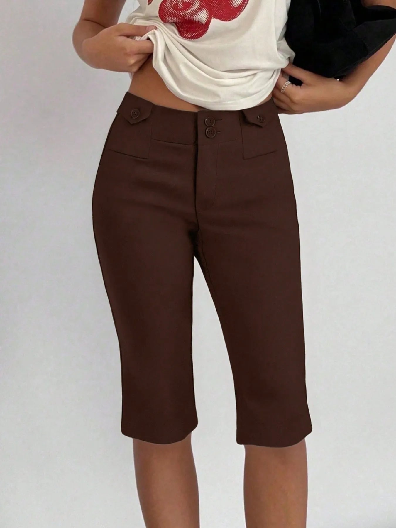 High-Waisted Capri Pants - Premium variable from Tooksie - Just $28.99! Shop now at Tooksie