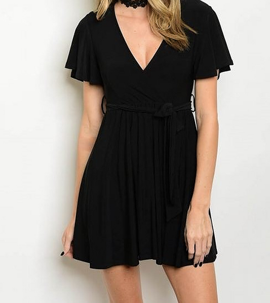 Black Flutter Sleeve Dress - Premium variable from Tooksie - Just $24.99! Shop now at Tooksie