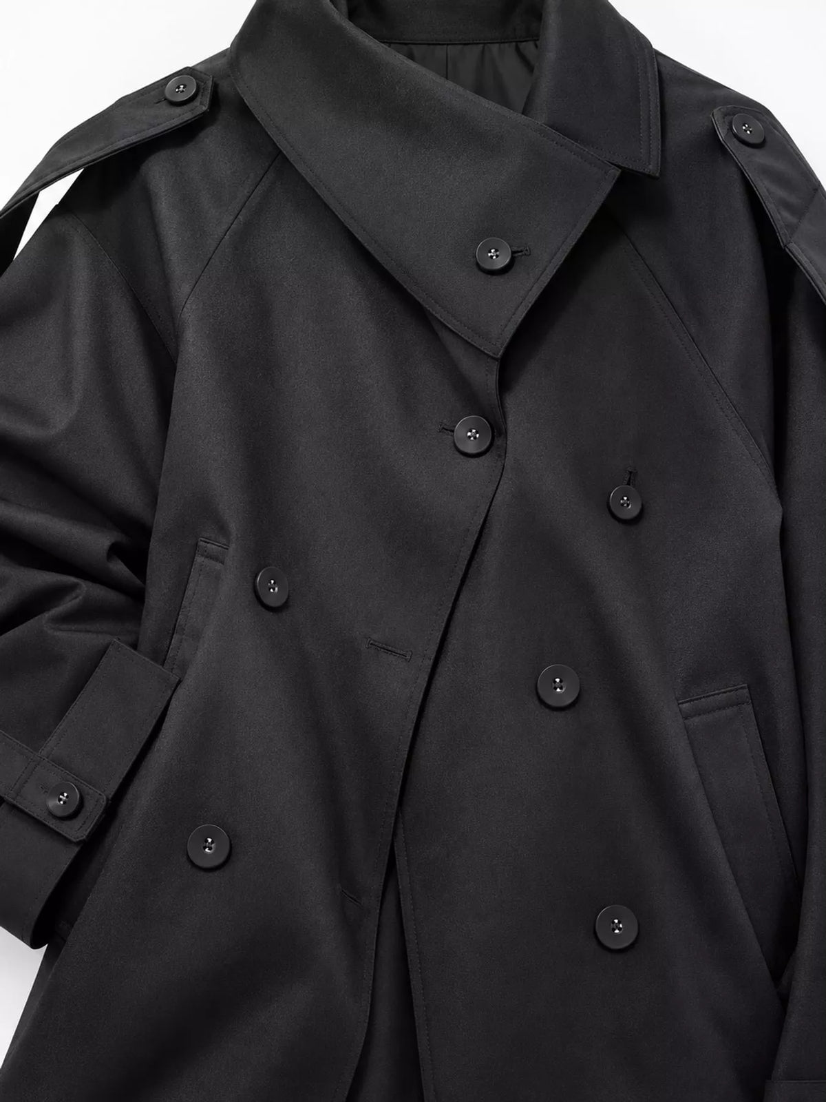 Double-Breasted Cropped Trench Coat - Premium variable from Tooksie - Just $56.99! Shop now at Tooksie