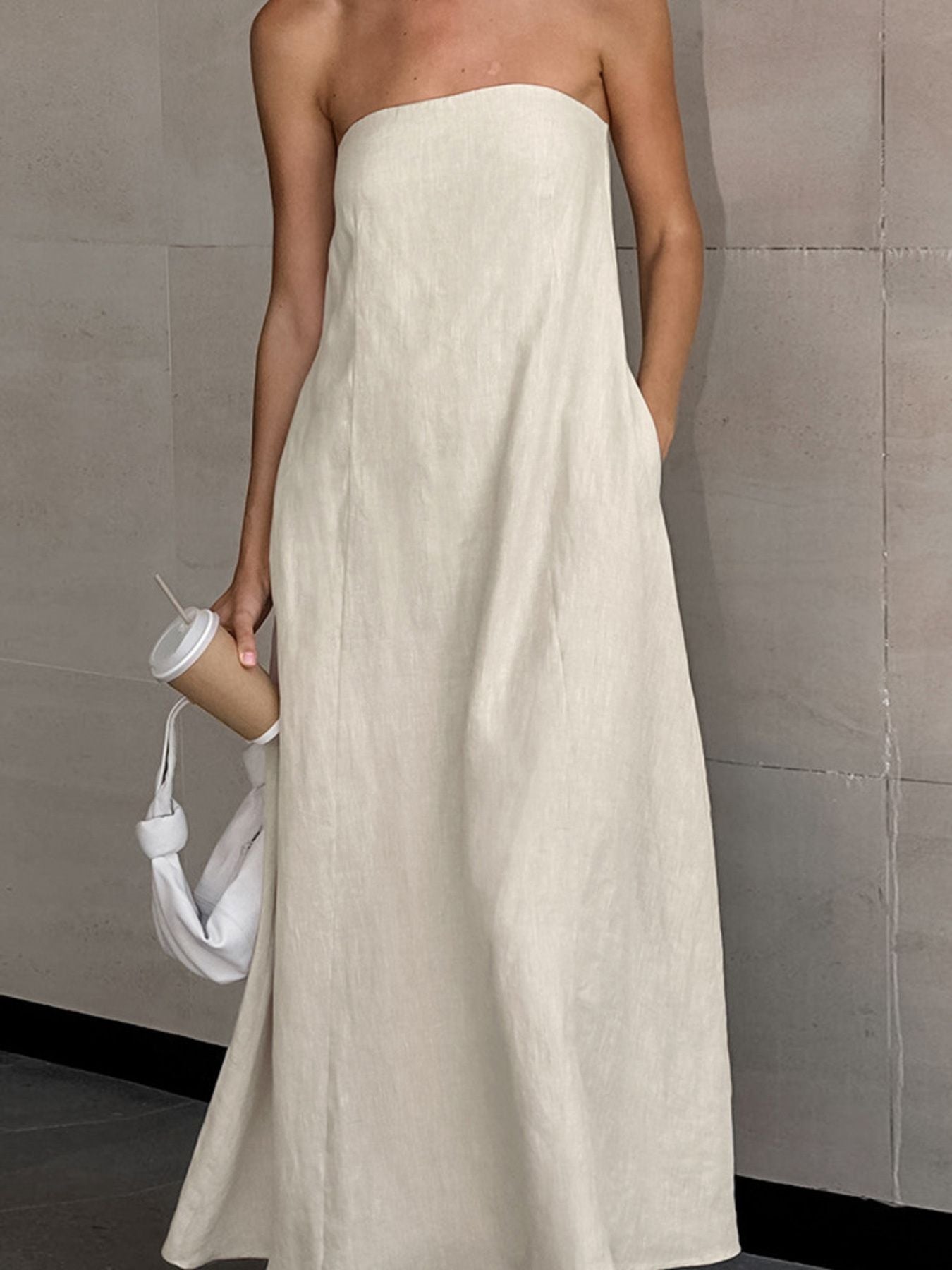 Smocked Back Tube Dress - Premium variable from Tooksie - Just $48.99! Shop now at Tooksie