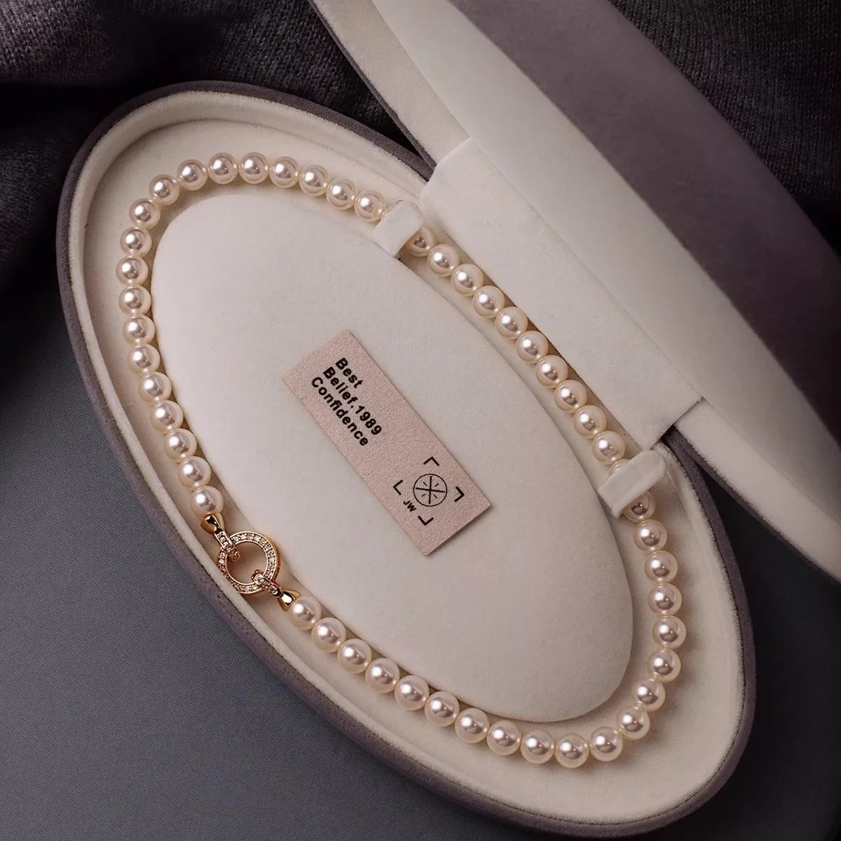 Pearl Necklace with Interlocking Clasp - Premium simple from Tooksie - Just $23.99! Shop now at Tooksie