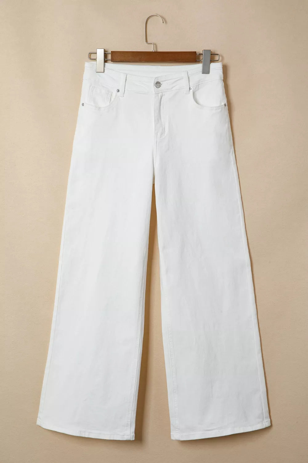 White Wide Leg Jeans - Premium variable from Tooksie - Just $63.99! Shop now at Tooksie