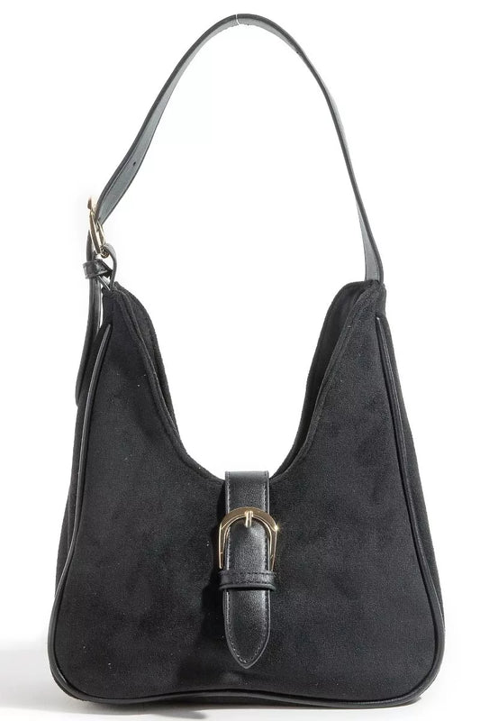 Buckle Faux Suede Handbag - Premium variable from Tooksie - Just $28.99! Shop now at Tooksie