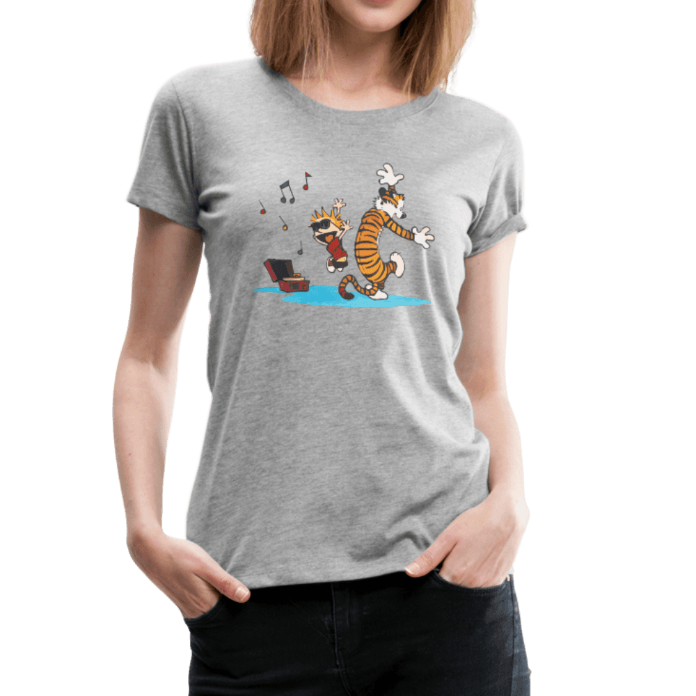 Calvin and Hobbes Dancing with Record Player Graphic Tee - Premium variable from Tooksie - Just $22.99! Shop now at Tooksie