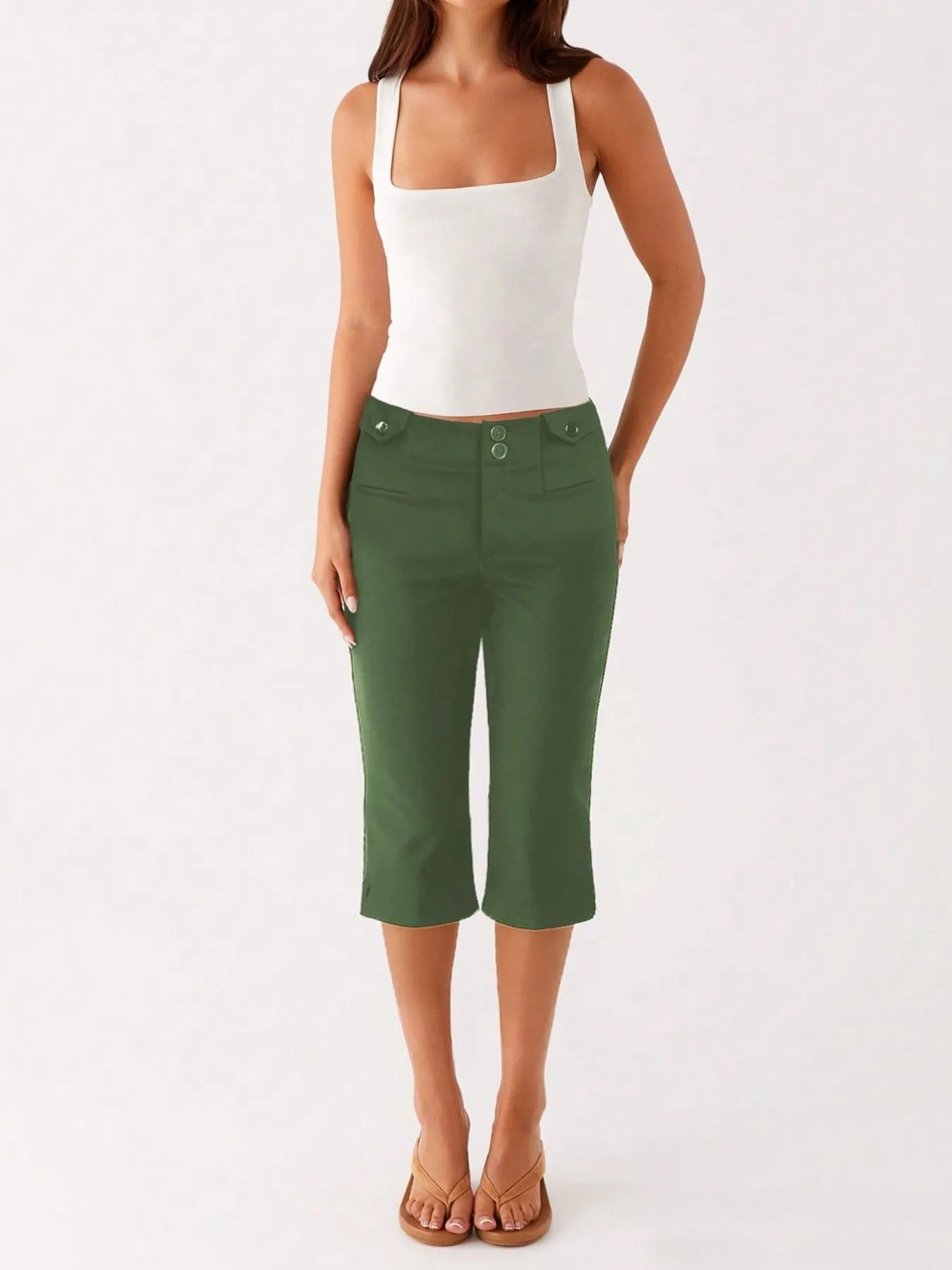 High-Waisted Capri Pants - Premium variable from Tooksie - Just $28.99! Shop now at Tooksie