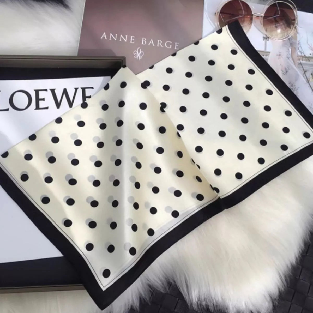 Polka Dot Silk Scarf - Premium variable from Tooksie - Just $21.99! Shop now at Tooksie