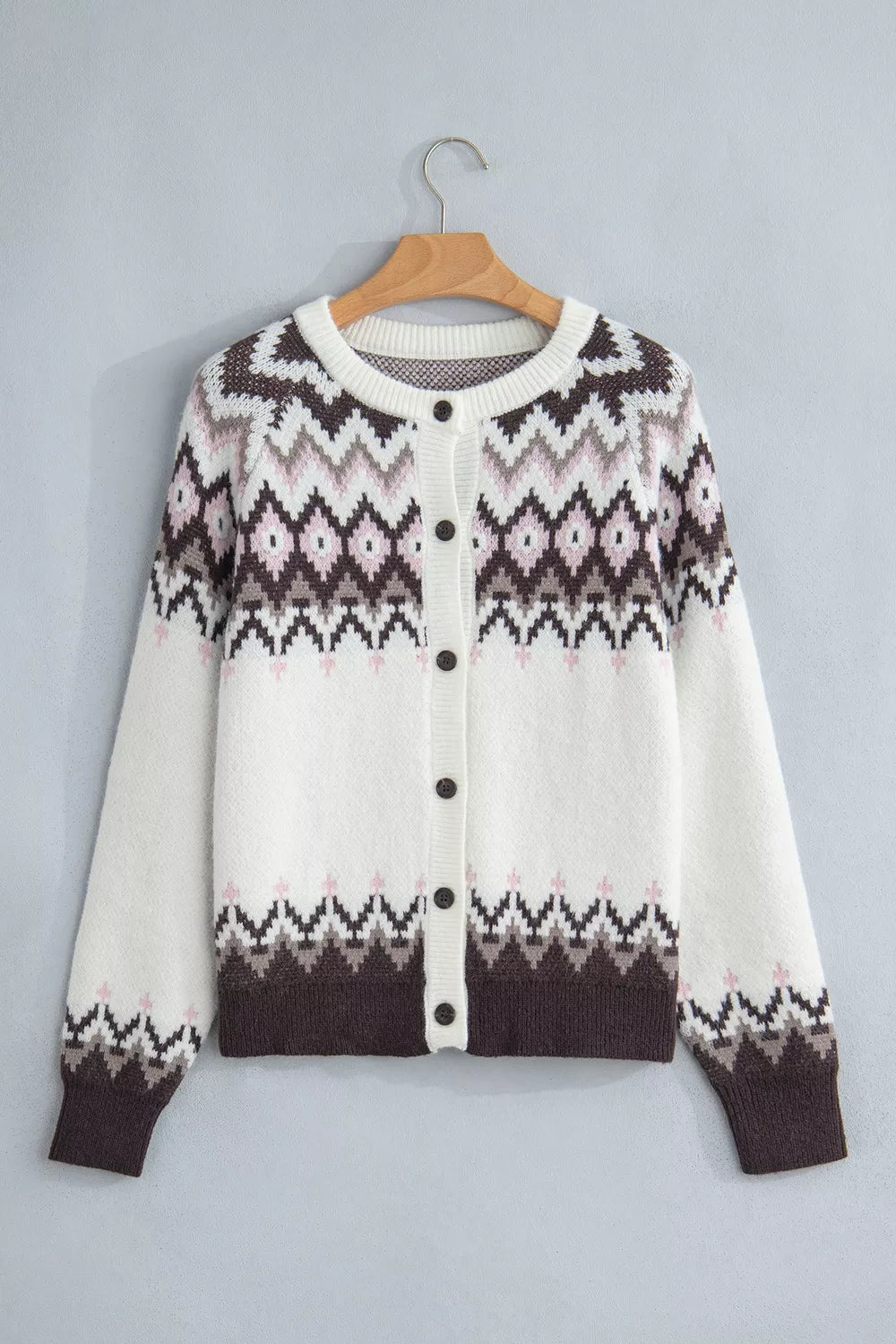 Fair Isle Buttoned Knit Cardigan - Premium variable from Tooksie - Just $58.99! Shop now at Tooksie