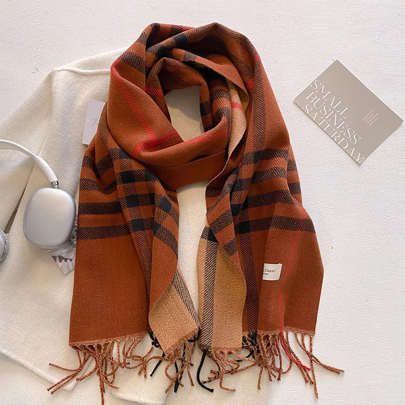 Plaid Fringe Winter Scarf - Premium variable from Tooksie - Just $24.99! Shop now at Tooksie