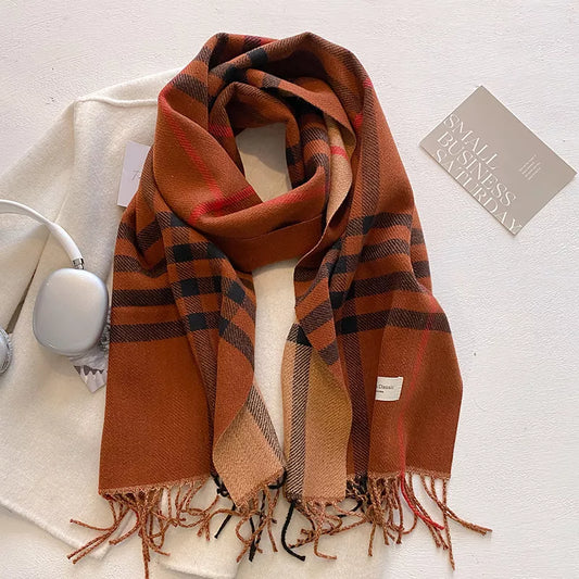 Plaid Fringe Winter Scarf - Premium variable from Tooksie - Just $24.99! Shop now at Tooksie
