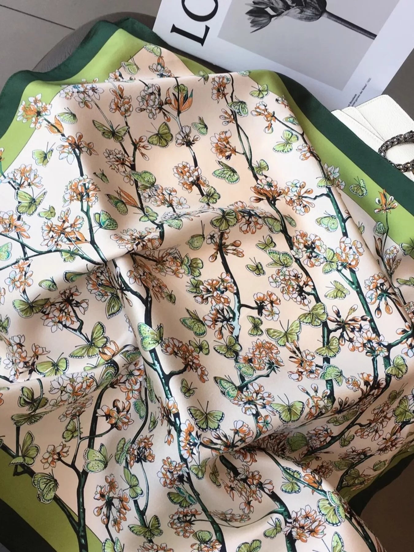 Floral Silk Scarf - Premium simple from Tooksie - Just $36.99! Shop now at Tooksie