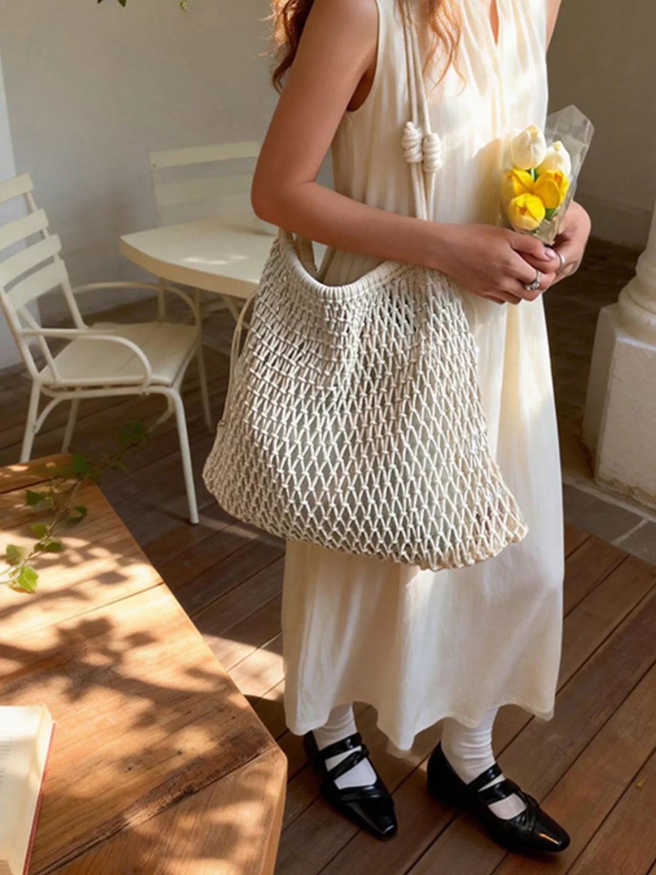 Woven Net Shoulder Bag - Premium simple from Tooksie - Just $43.99! Shop now at Tooksie