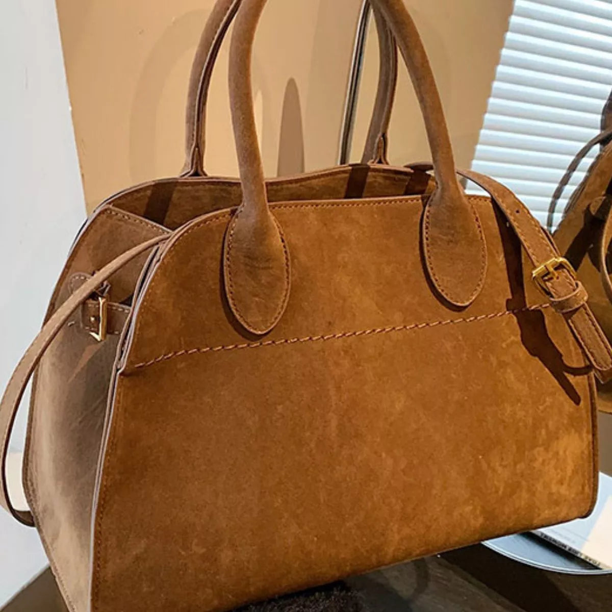 Suede Style Large Handbag - Premium variable from Tooksie - Just $51.99! Shop now at Tooksie