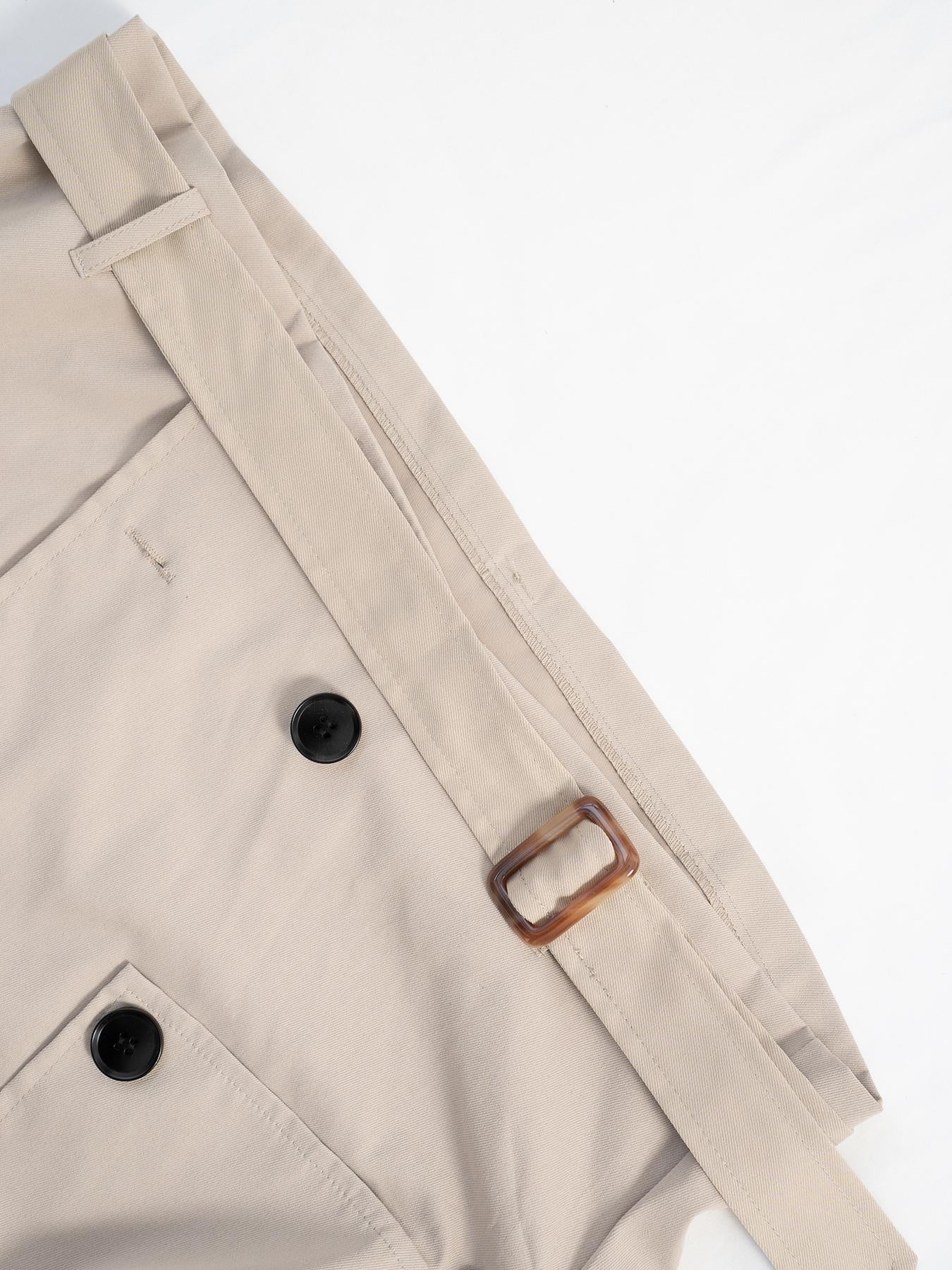 Double-Breasted Cropped Trench Coat - Premium variable from Tooksie - Just $47.99! Shop now at Tooksie