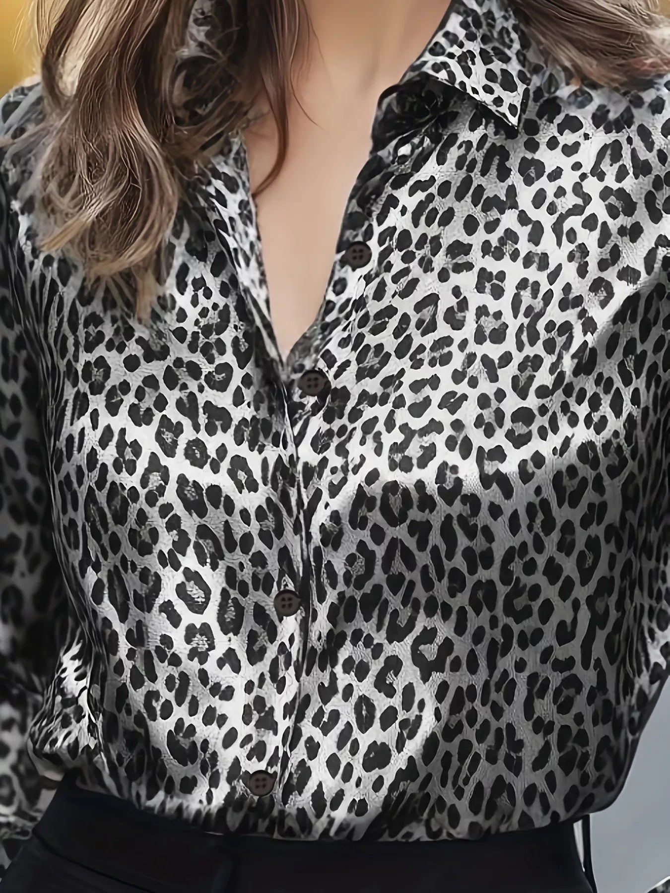 Leopard Button Up Long Sleeve Shirt - Premium variable from Tooksie - Just $35.99! Shop now at Tooksie