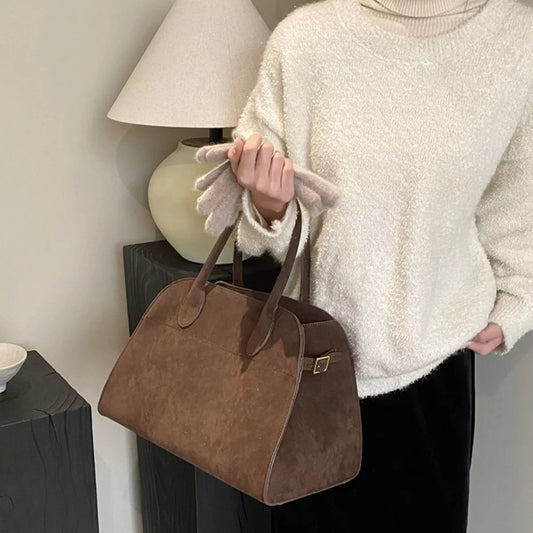 Suede Style Large Handbag - Premium variable from Tooksie - Just $51.99! Shop now at Tooksie