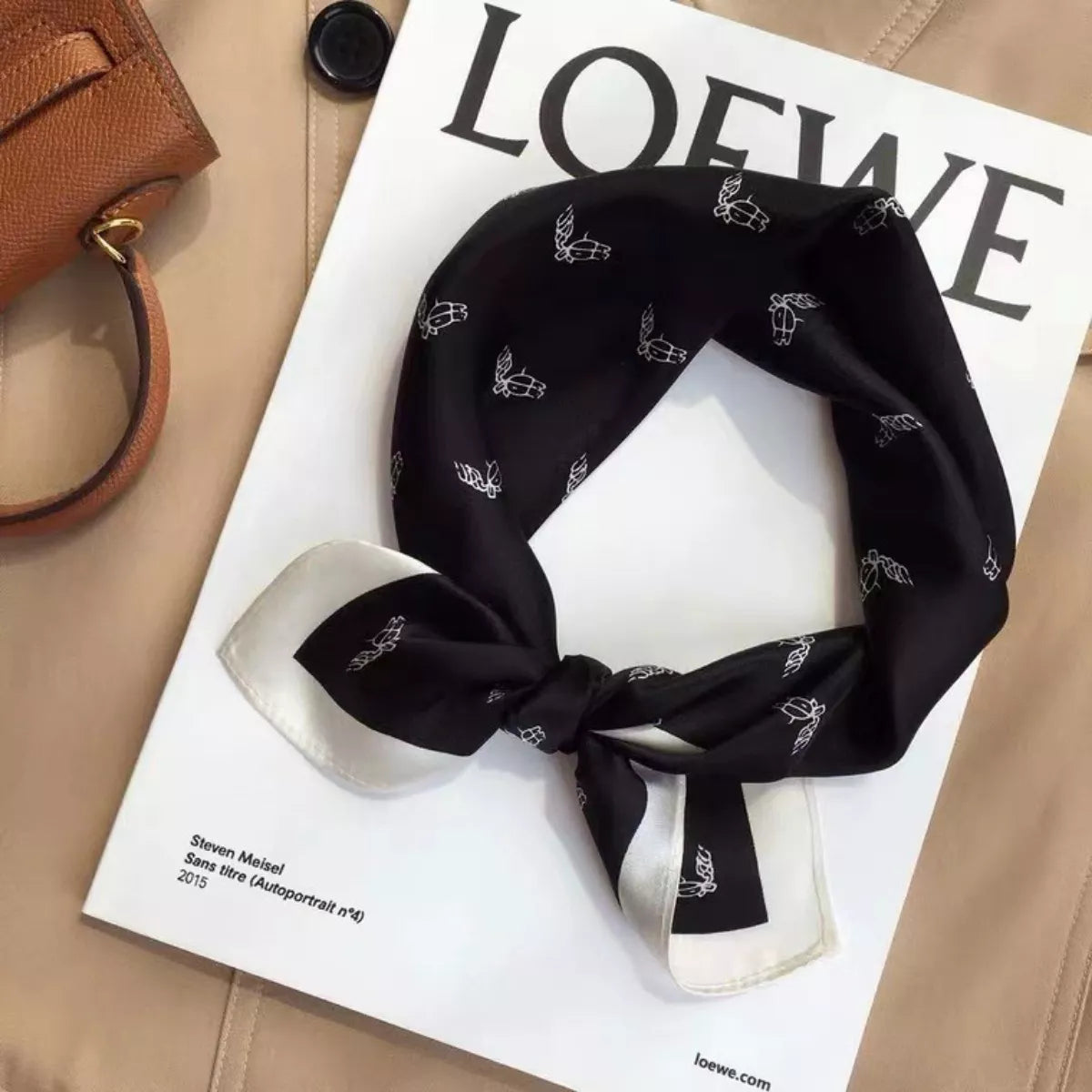 Equestrian Print Silk Scarf - Premium variable from Tooksie - Just $21.99! Shop now at Tooksie