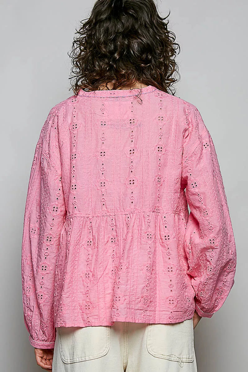Eyelet Lace Empire Waist Blouse - Premium variable from Tooksie - Just $66.99! Shop now at Tooksie