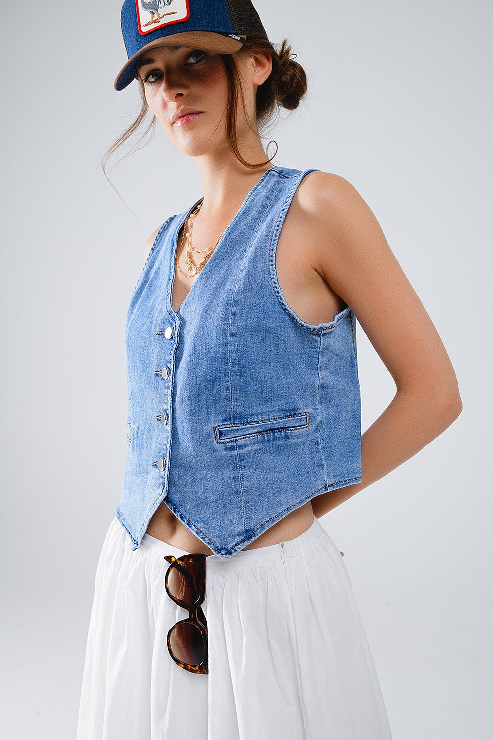 Fitted Denim Vest - Premium variation from Tooksie - Just $52.99! Shop now at Tooksie