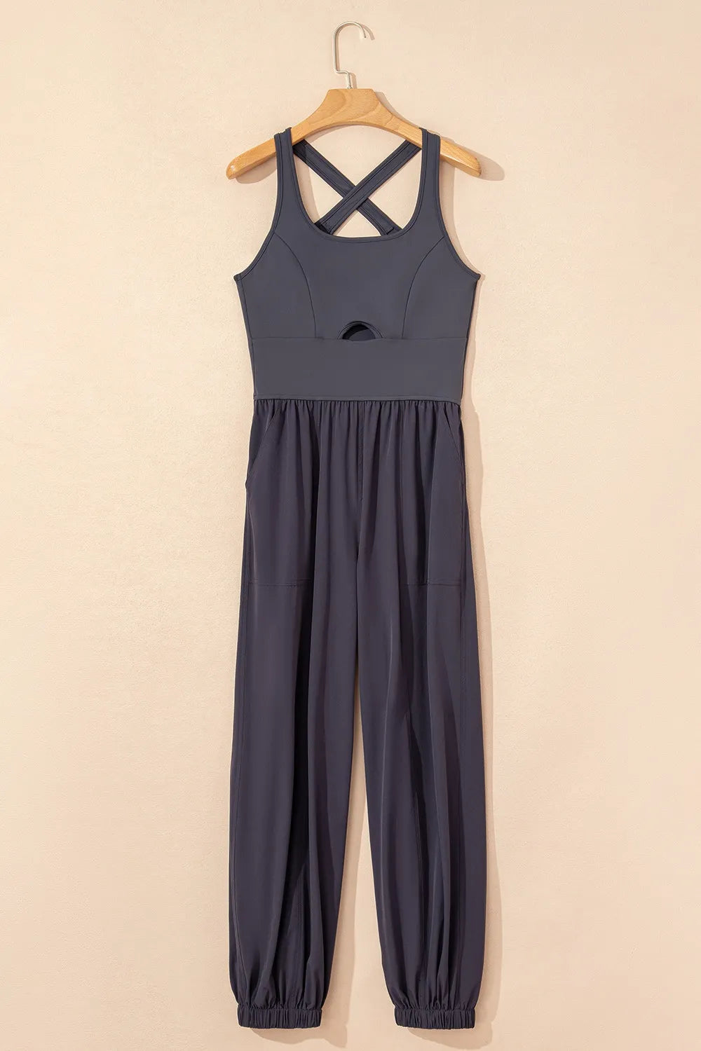 Cutout Square Neck Yoga Jumpsuit - Premium variable from Tooksie - Just $48.99! Shop now at Tooksie