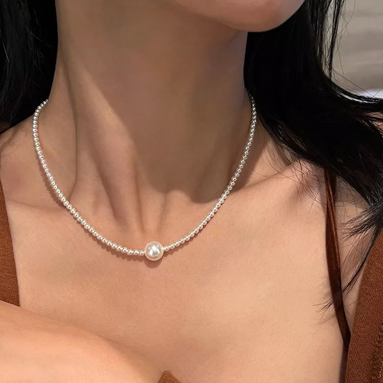 Pearl Bead Choker Necklace - Premium simple from Tooksie - Just $29.99! Shop now at Tooksie