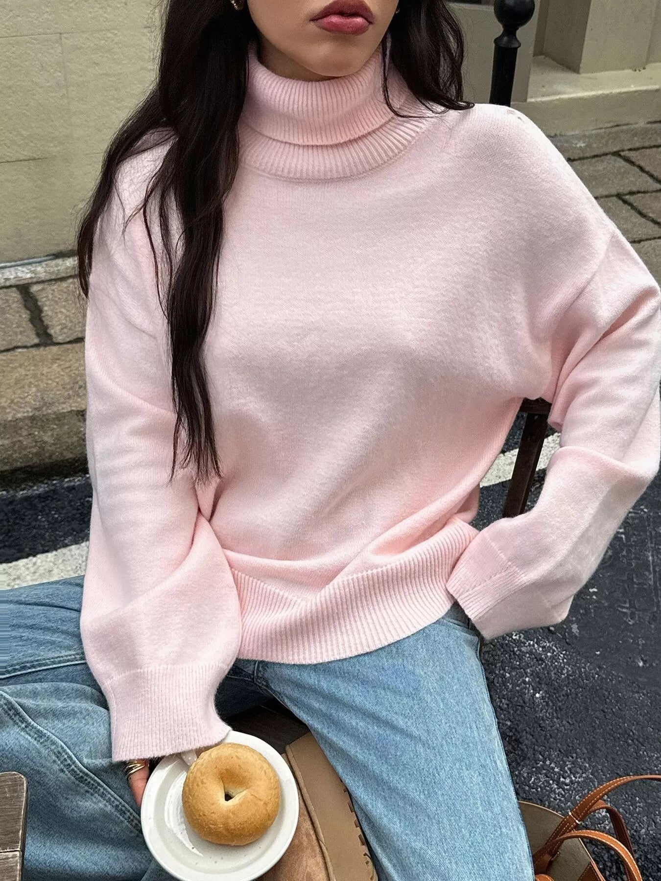 Turtleneck Long Sleeve Sweater - Premium variable from Tooksie - Just $50.99! Shop now at Tooksie