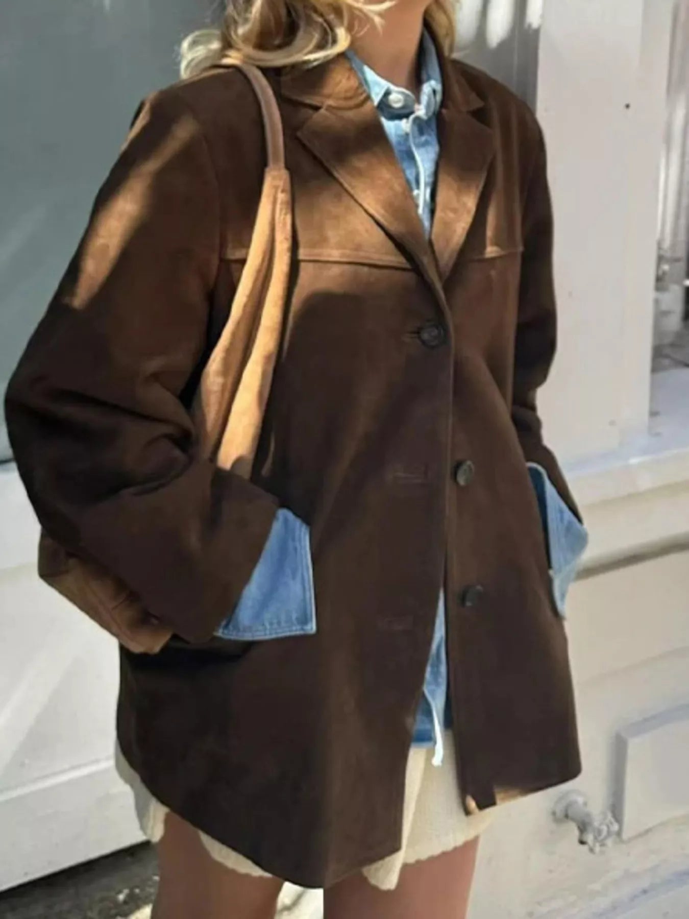 Classic Faux Suede Blazer Jacket - Premium variable from Tooksie - Just $61.99! Shop now at Tooksie