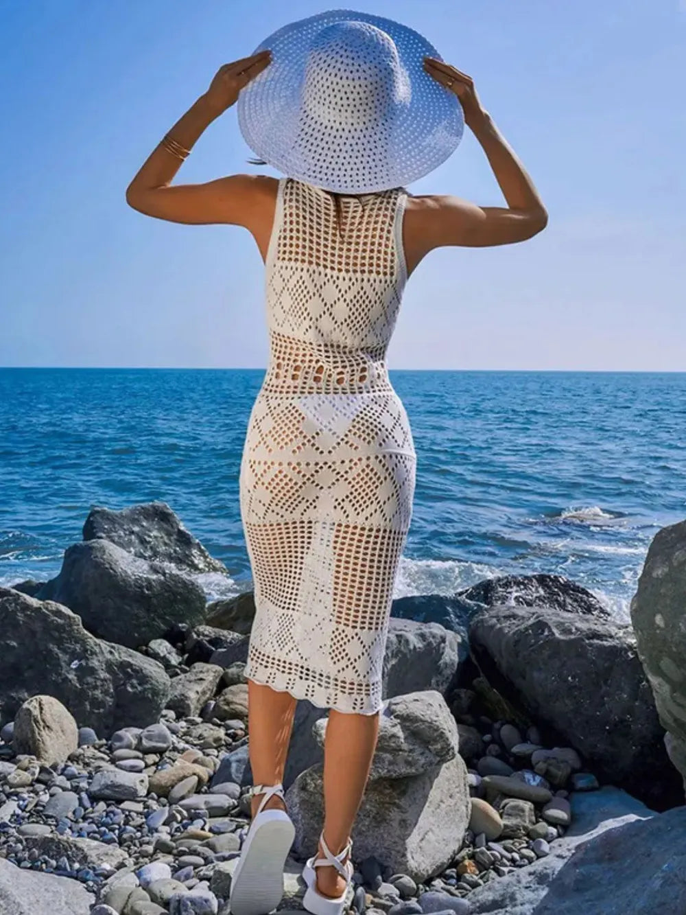 Round Neck Sleeveless Cover-Up Dress - Premium variable from Tooksie - Just $28.99! Shop now at Tooksie