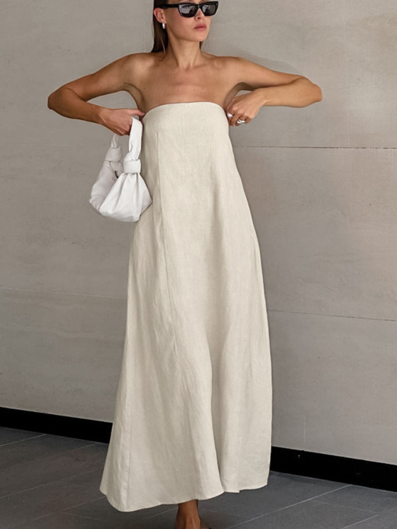 Smocked Back Tube Dress - Premium variable from Tooksie - Just $48.99! Shop now at Tooksie