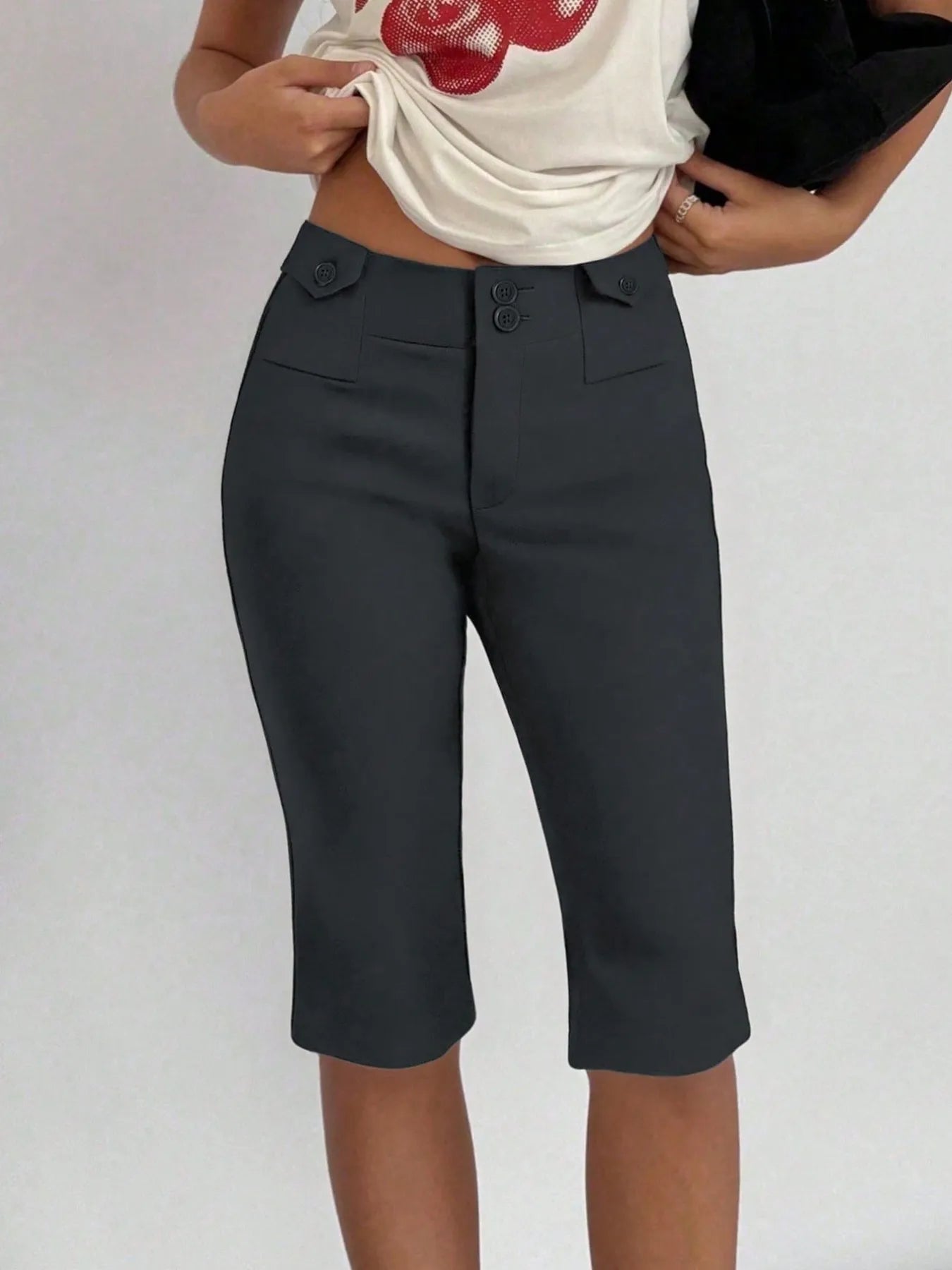 High-Waisted Capri Pants - Premium variable from Tooksie - Just $28.99! Shop now at Tooksie