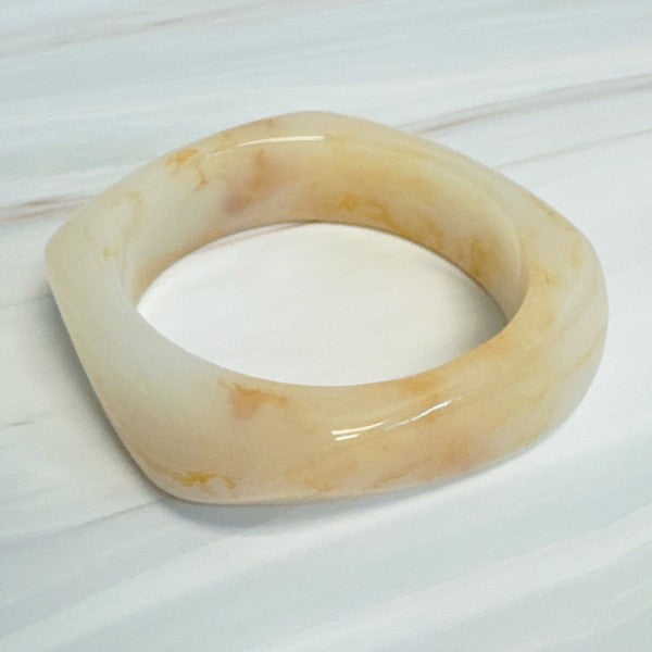 Modern Retro Sculpted Square Resin Bangle - Premium variable from Tooksie - Just $14.99! Shop now at Tooksie