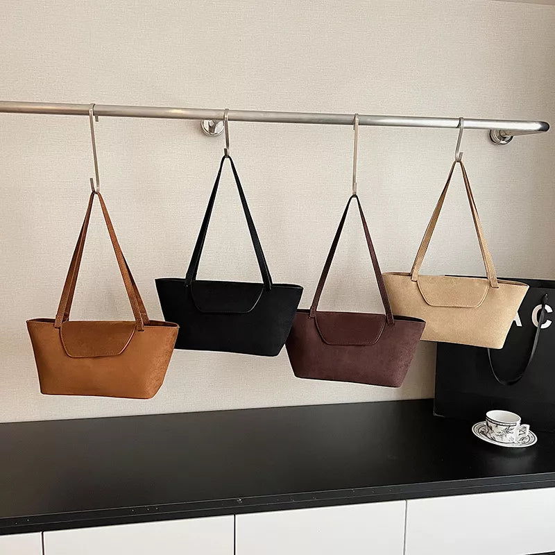 Suede Inspired Flap Decor Tote - Premium variable from Tooksie - Just $34.99! Shop now at Tooksie