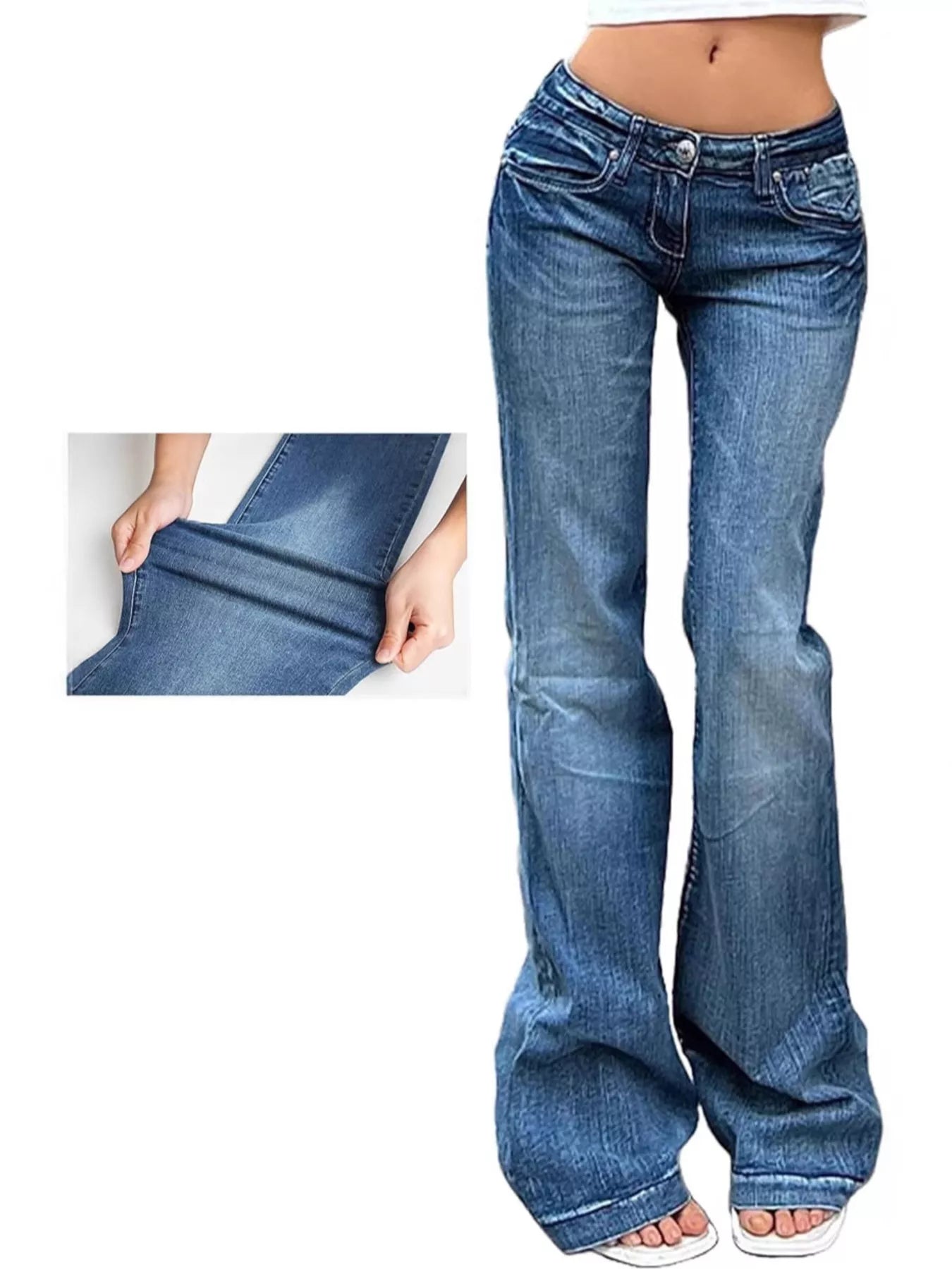 Low Rise Flared Denim - Premium variable from Tooksie - Just $44.99! Shop now at Tooksie