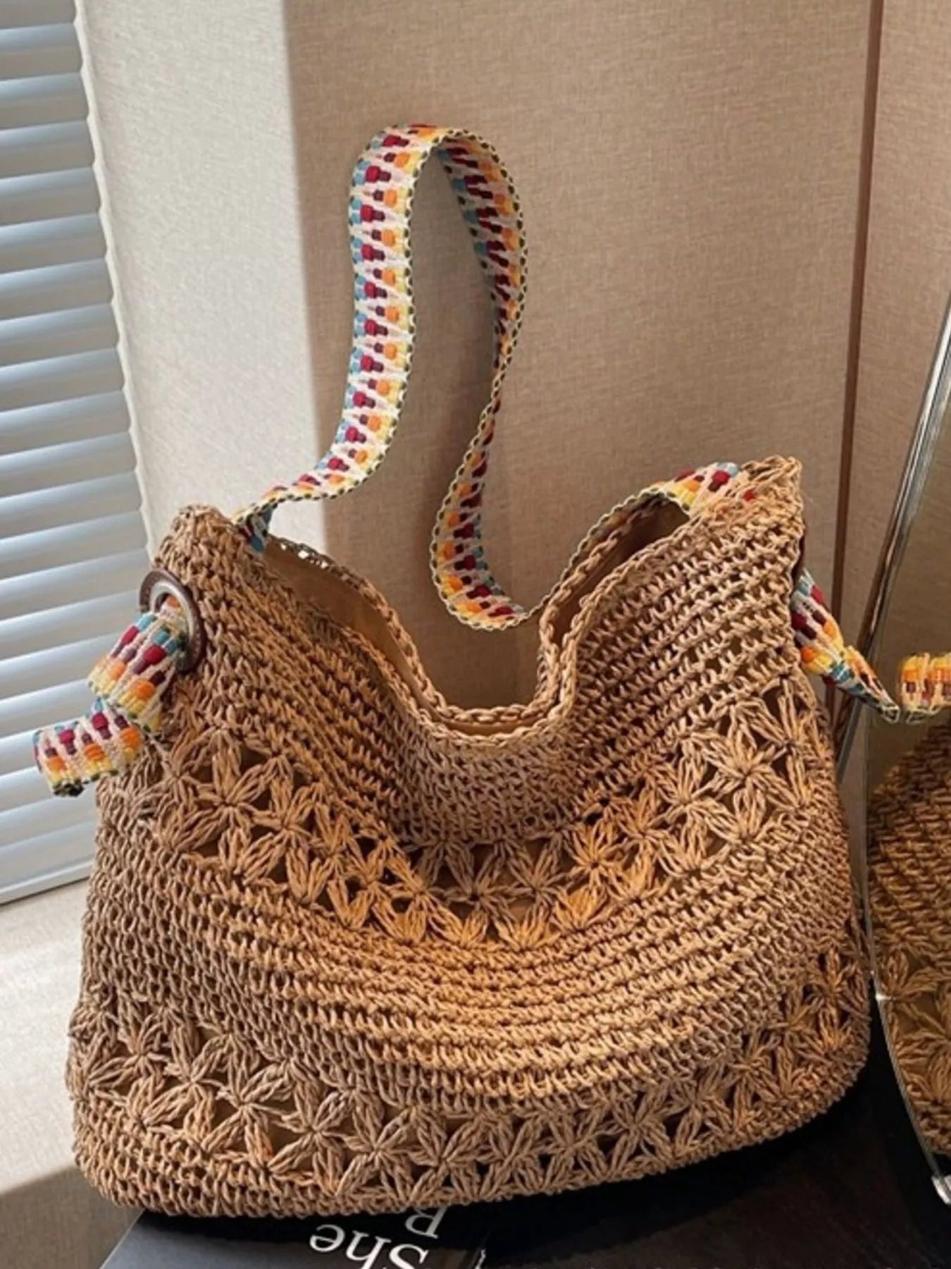 Woven Straw Shoulder Bag - Premium simple from Tooksie - Just $36.99! Shop now at Tooksie