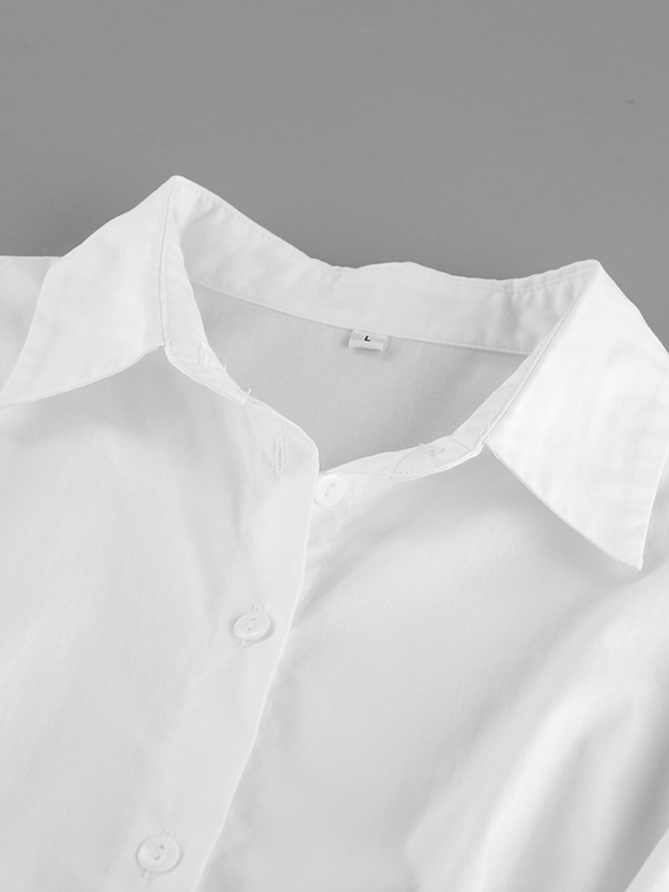Button Up Cuff Detail Shirt - Premium variable from Tooksie - Just $46.99! Shop now at Tooksie