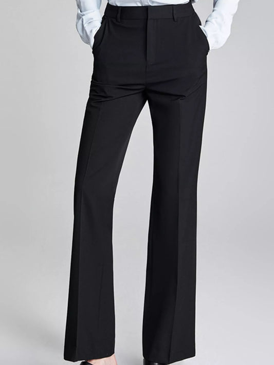High-Waisted Straight-Leg Trousers - Premium variable from Tooksie - Just $79.99! Shop now at Tooksie