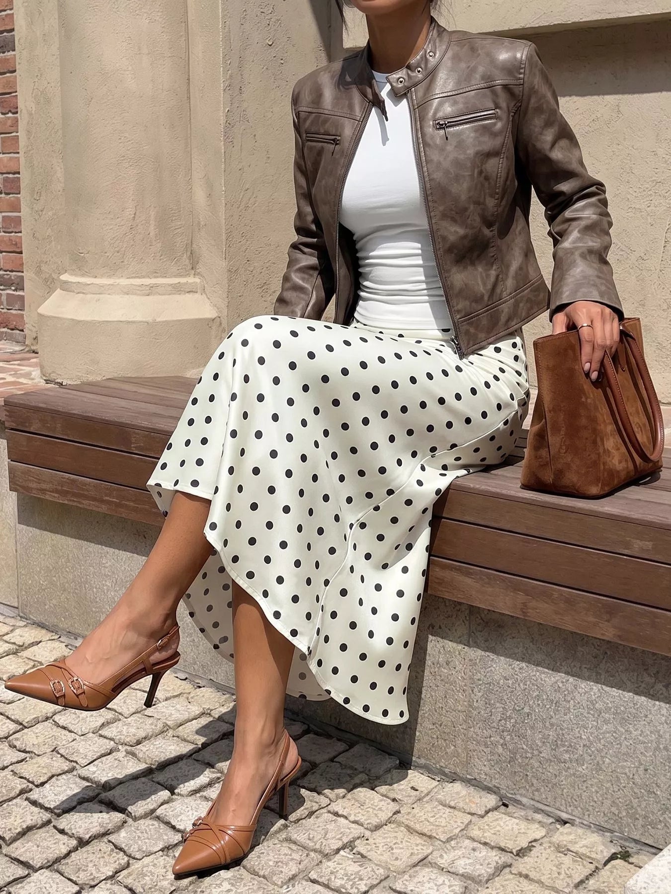 Polka Dot Midi Skirt - Premium variable from Tooksie - Just $33.99! Shop now at Tooksie