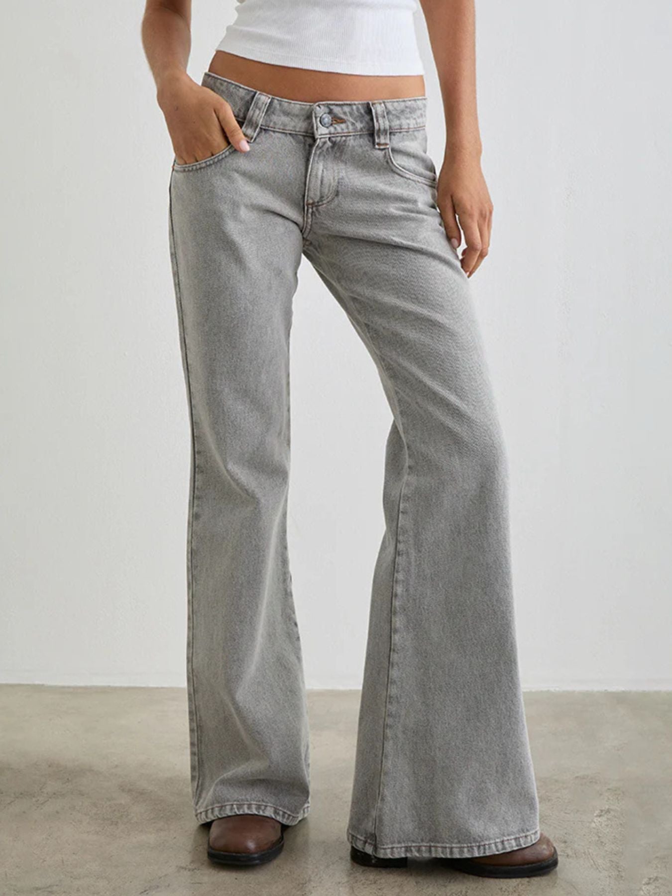 Low Rise Flare Jeans - Premium variable from Tooksie - Just $43.99! Shop now at Tooksie