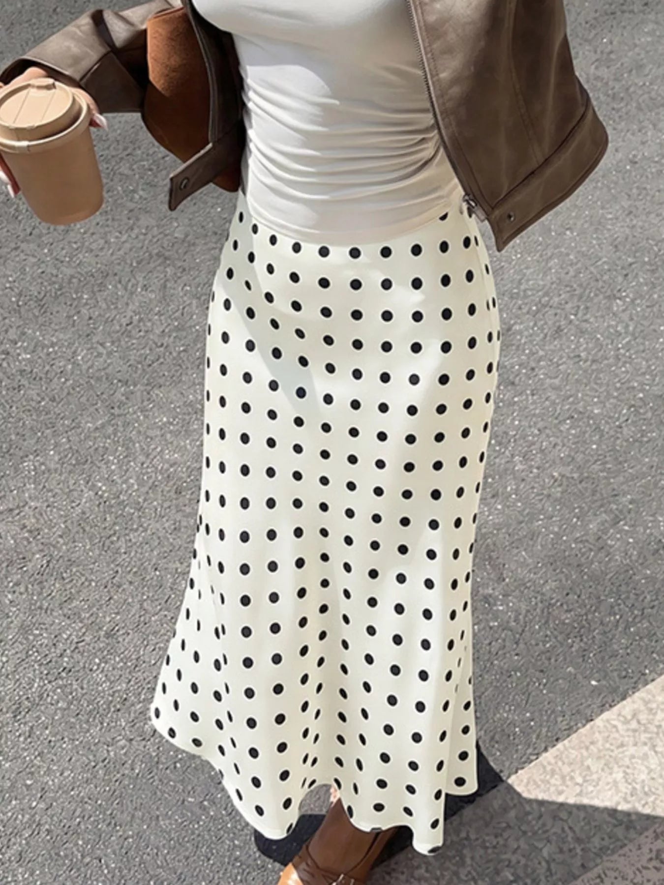 Polka Dot Midi Skirt - Premium variable from Tooksie - Just $33.99! Shop now at Tooksie