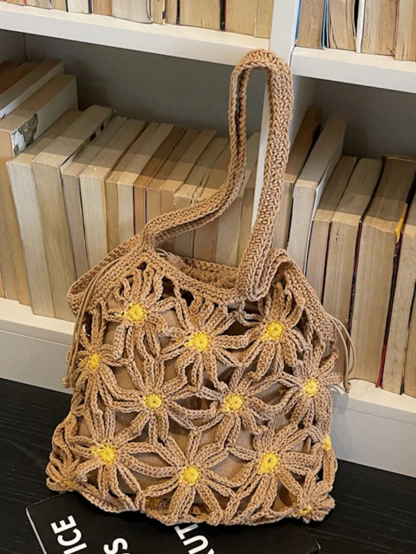 Crochet Daisy Shoulder Bag - Premium simple from Tooksie - Just $38.99! Shop now at Tooksie