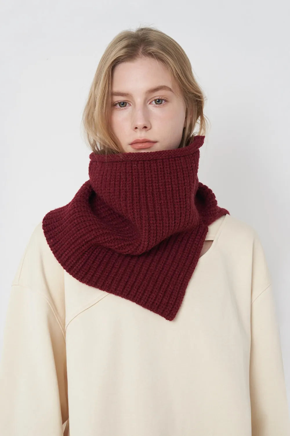 Slit Pullover Knit Scarf - Premium variable from Tooksie - Just $15.99! Shop now at Tooksie