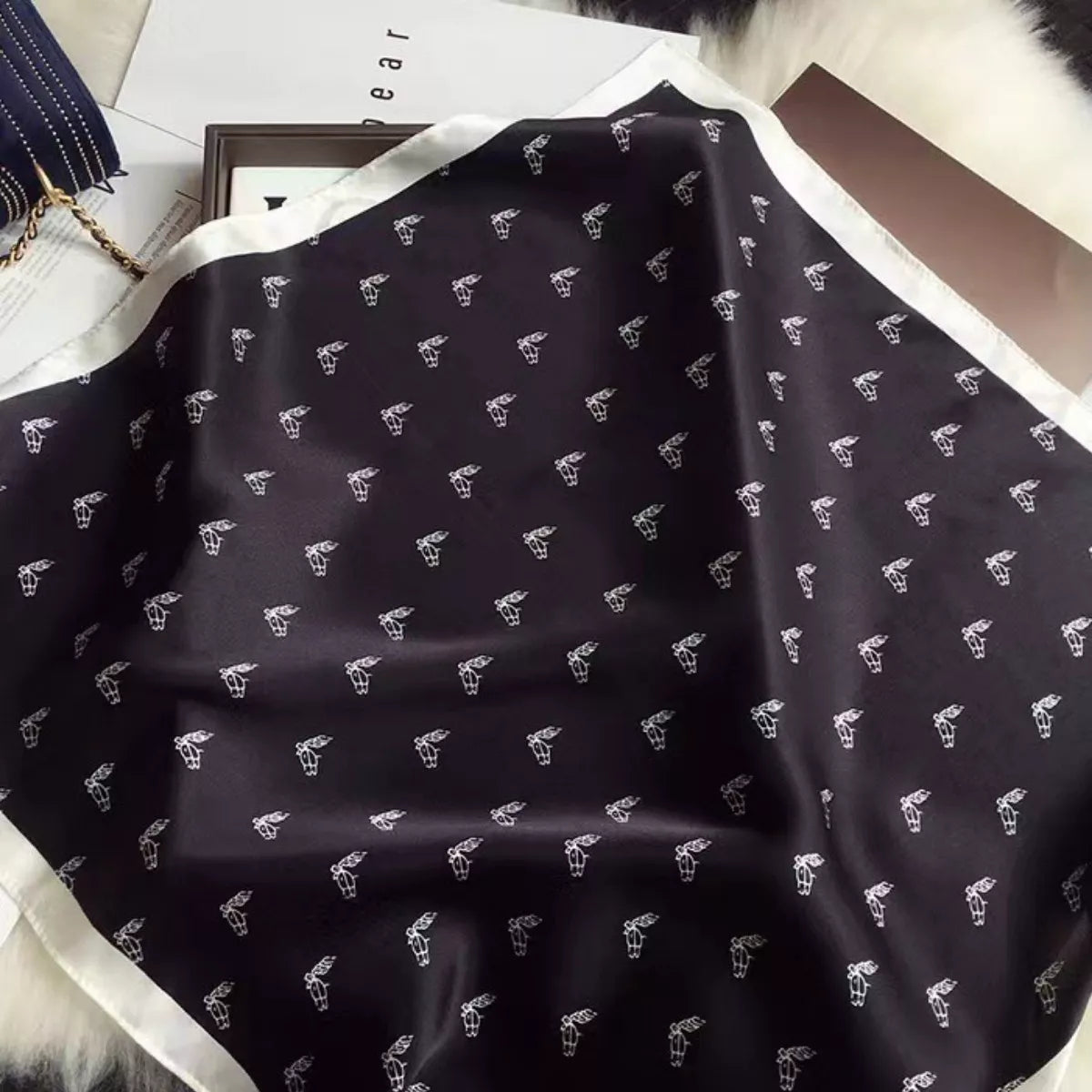 Equestrian Print Silk Scarf - Premium variable from Tooksie - Just $21.99! Shop now at Tooksie