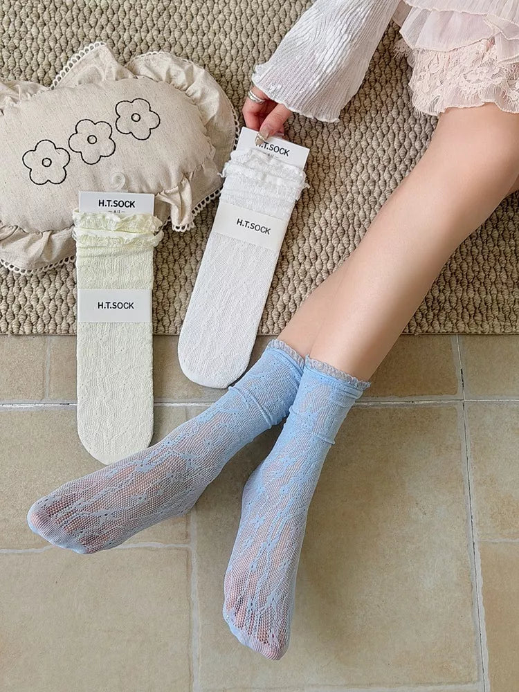 Lace Sheer Socks - Premium  from Trendsi - Just $11.99! Shop now at Tooksie