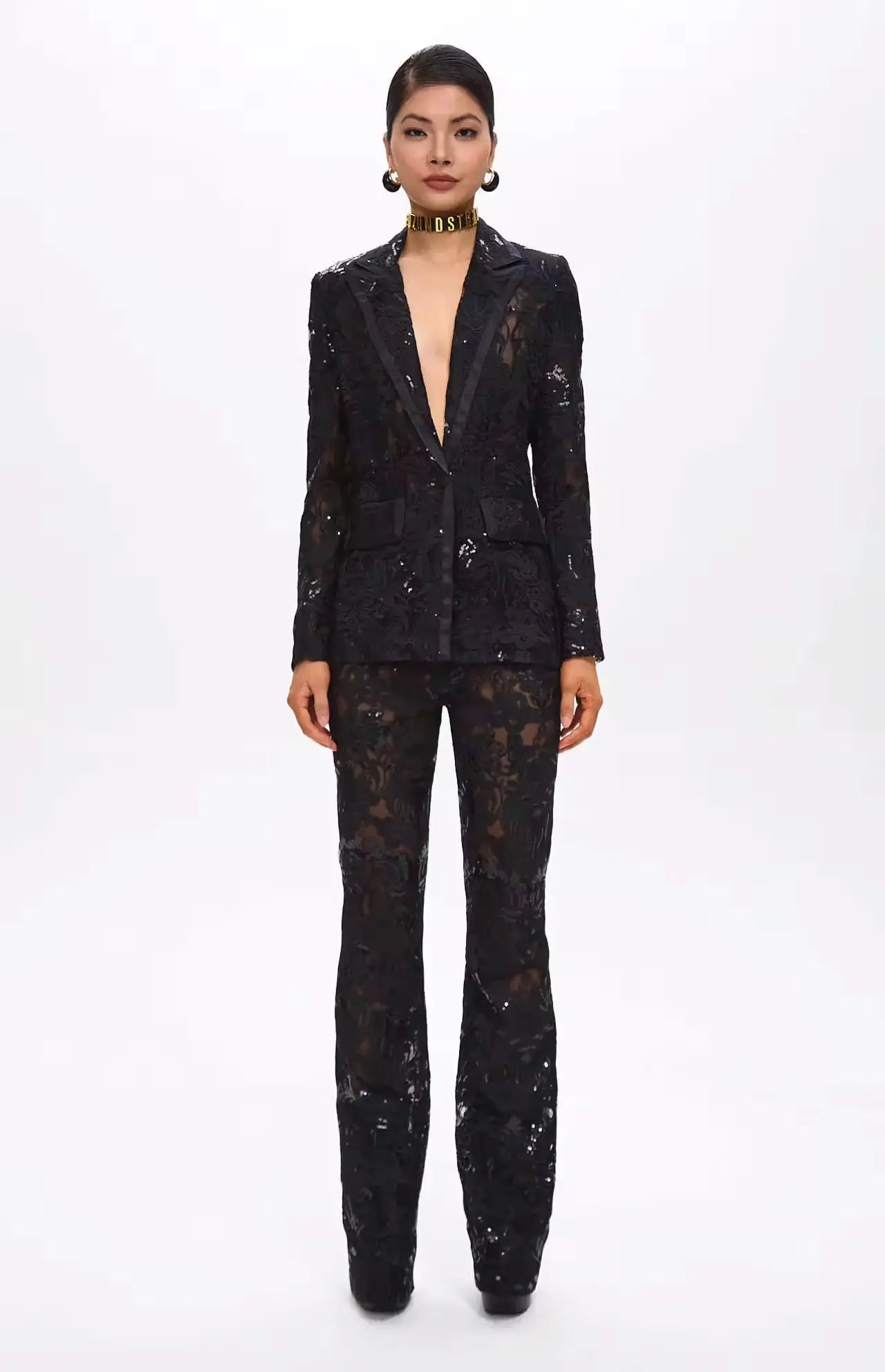 Floral Lace Sequin Blazer Set - Premium variable from Tooksie - Just $128.99! Shop now at Tooksie