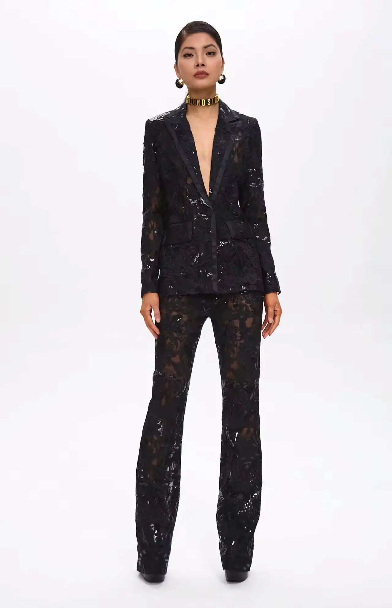 Floral Lace Sequin Blazer Set - Premium variable from Tooksie - Just $128.99! Shop now at Tooksie